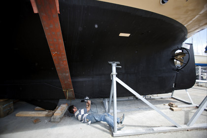 Launch of Thierry Dubois (FRA) new schooner LA LOUISE