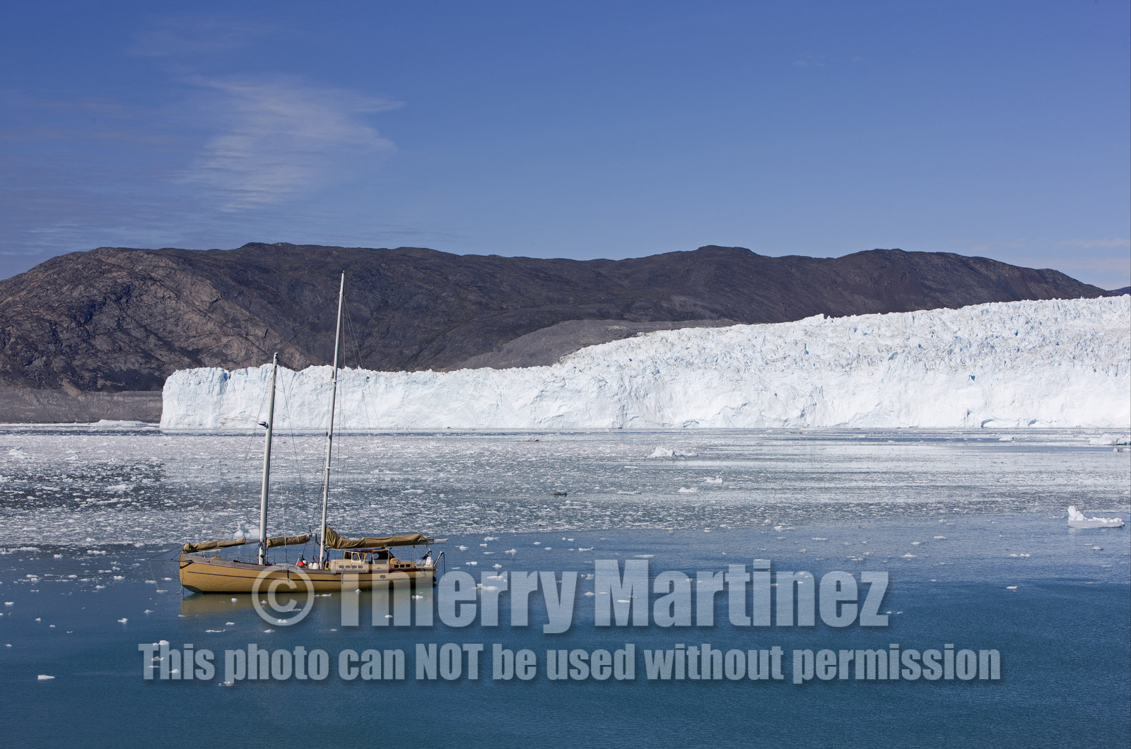 Schooner LA LOUISE sailing on west coast of Greenland.