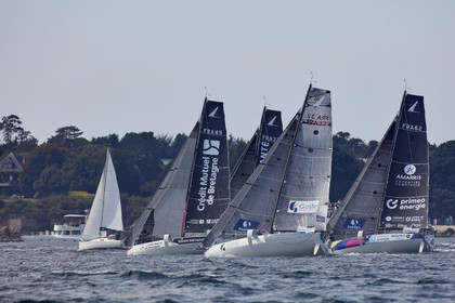 22_32960   © Thierry Martinez.PORT LA FORET, FRANCE. 28 Aout  2022.53éme édition de la Solitaire du Figaro.Départ de la 2éme étape , Port La Forêt   Royan (635NM).