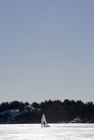Ice Boats in Stockholm Archipelago - March 2005.