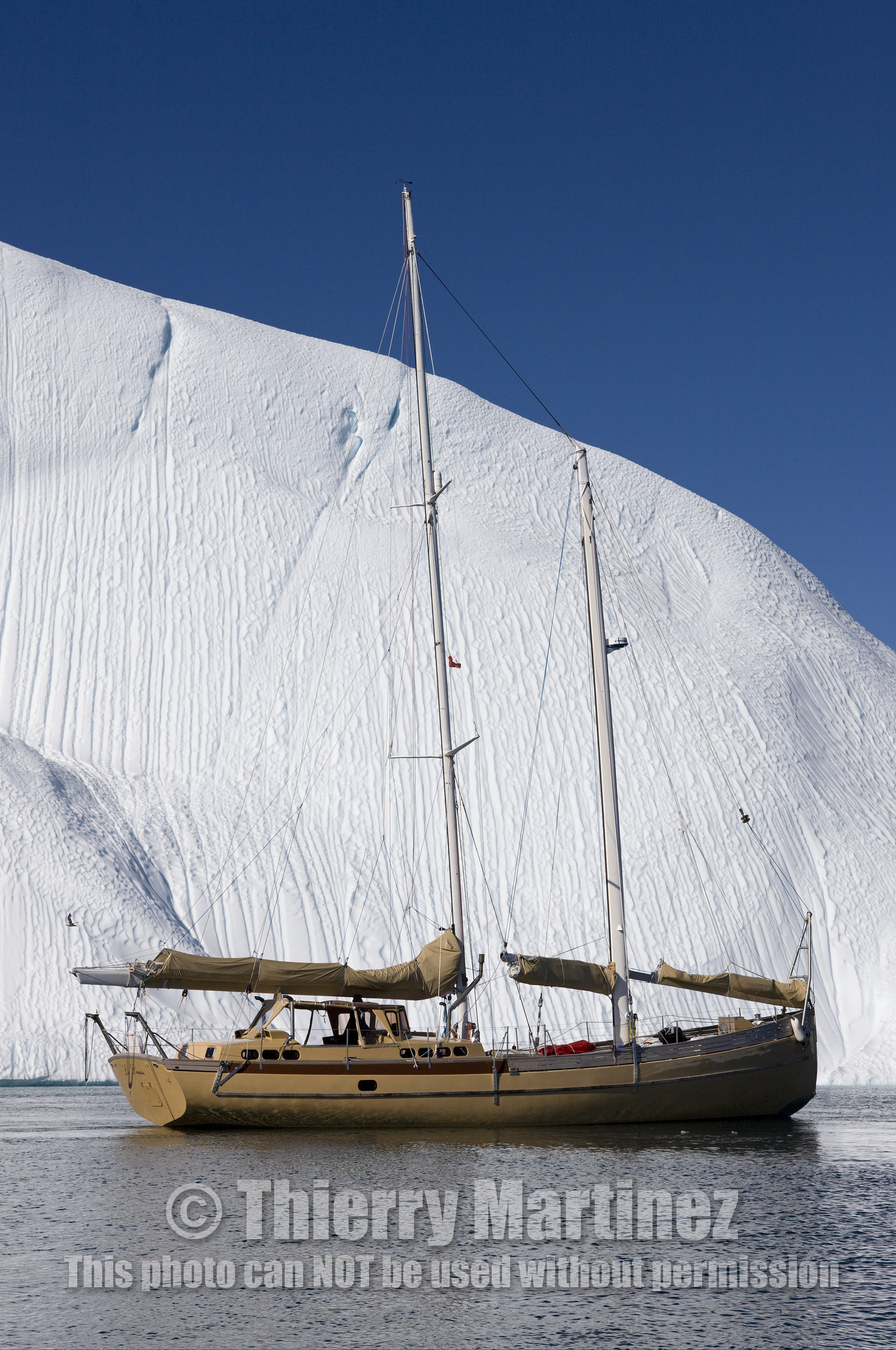 Schooner LA LOUISE sailing on west coast of Greenland.