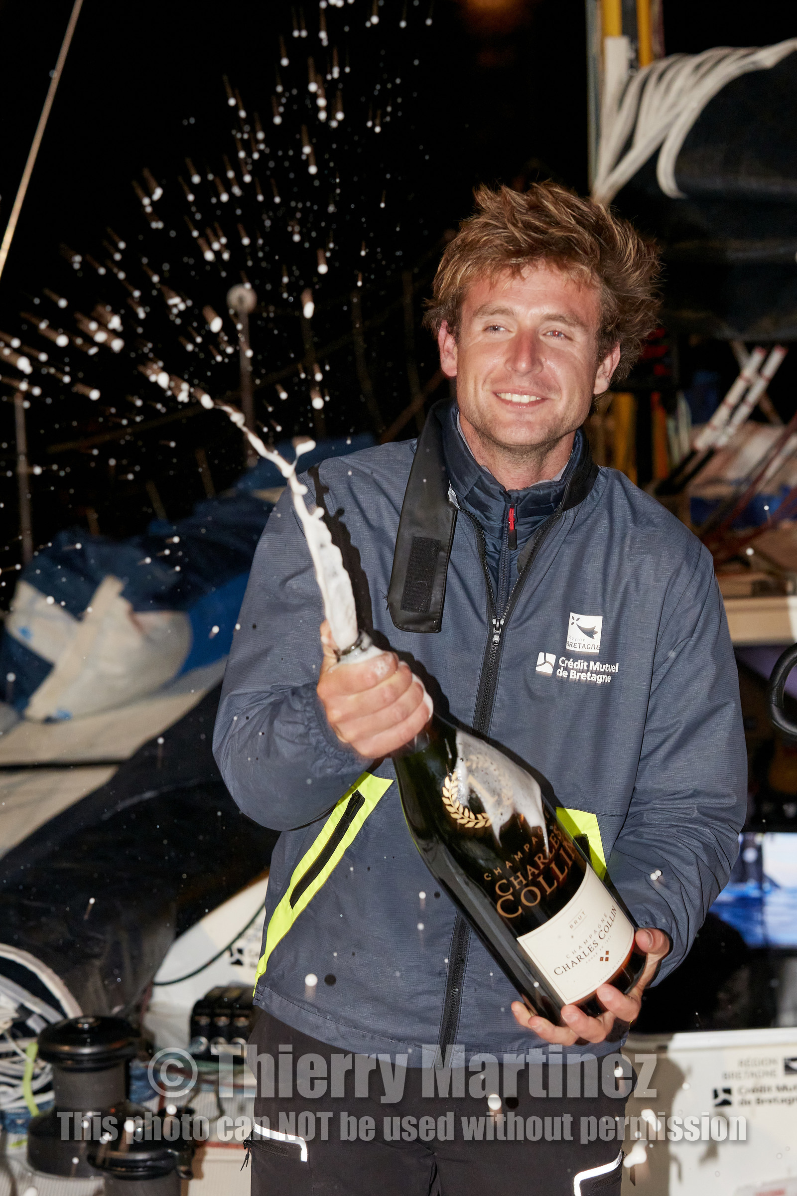22_35130   © Thierry Martinez.ST NAZAIRE, FRANCE.07 Sept 2022.53éme édition de la Solitaire du Figaro.Arrivée de la 3éme étape , Royan    St Nazaire.Tom Laperche (Région Bretagne-CMB Performance) vainqueur de l’étape et de l’édition de la Solitaire du Figaro 2022.
