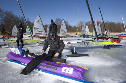 Ice Boats in Stockholm Archipelago - March 2005.