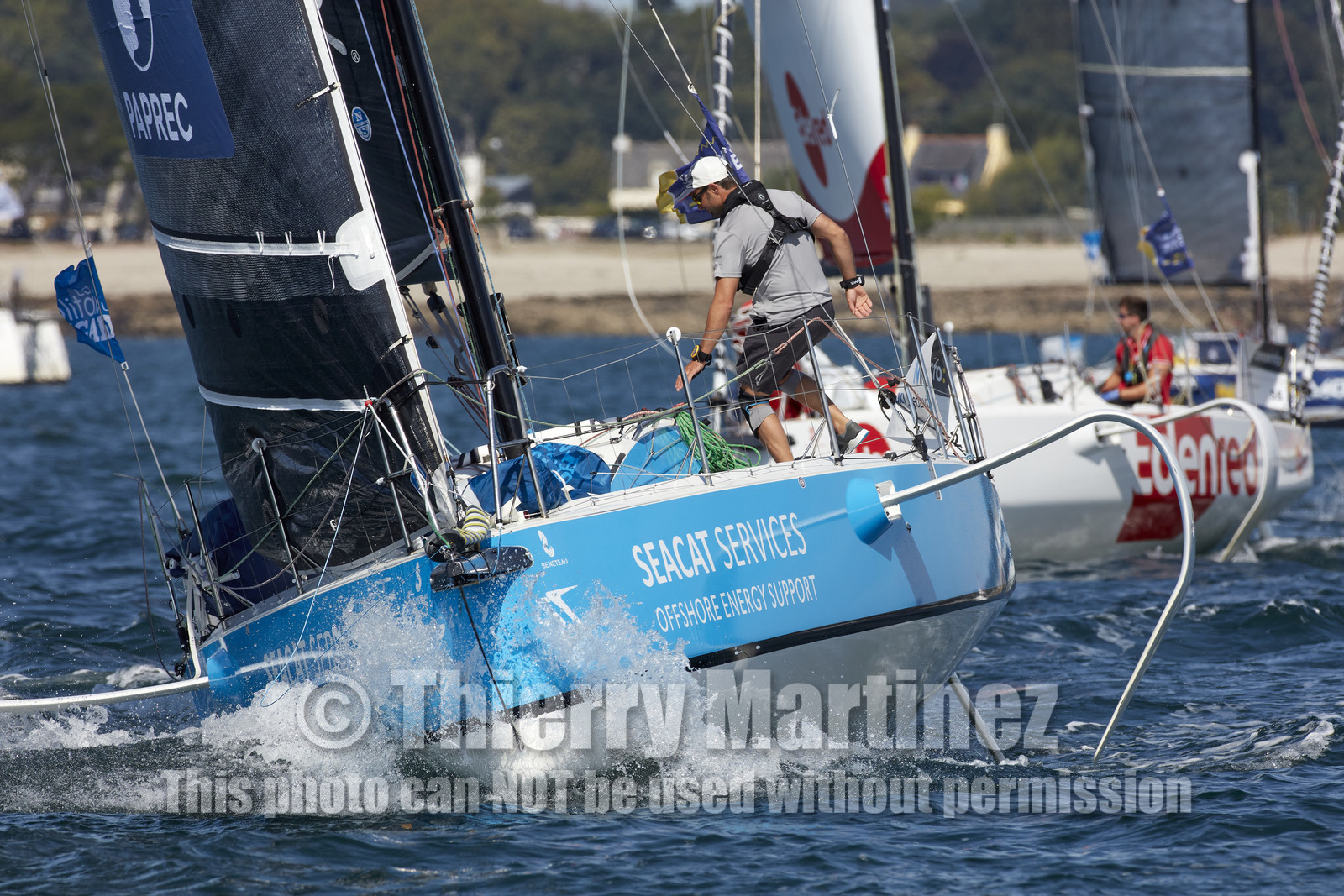 22_32861   © Thierry Martinez.PORT LA FORET, FRANCE. 28 Aout  2022.53éme édition de la Solitaire du Figaro.Départ de la 2éme étape , Port La Forêt   Royan (635NM).