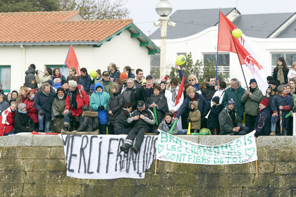 2012 13 VENDEE GLOBE. Winner arrival in Les sables d'Olonne (FRA