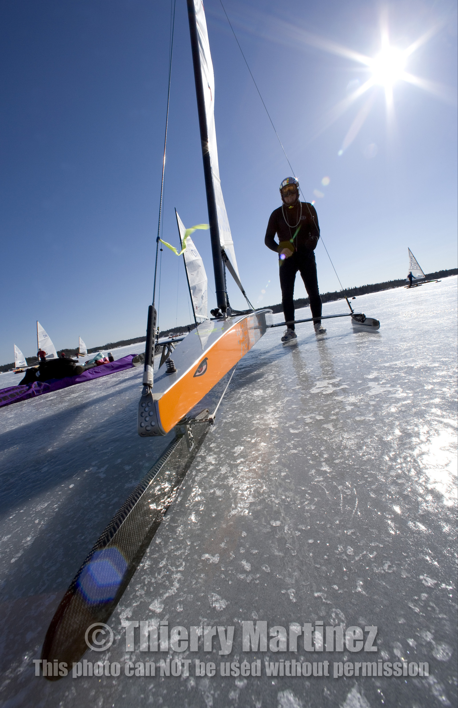 Ice Boats in Stockholm Archipelago - March 2005.