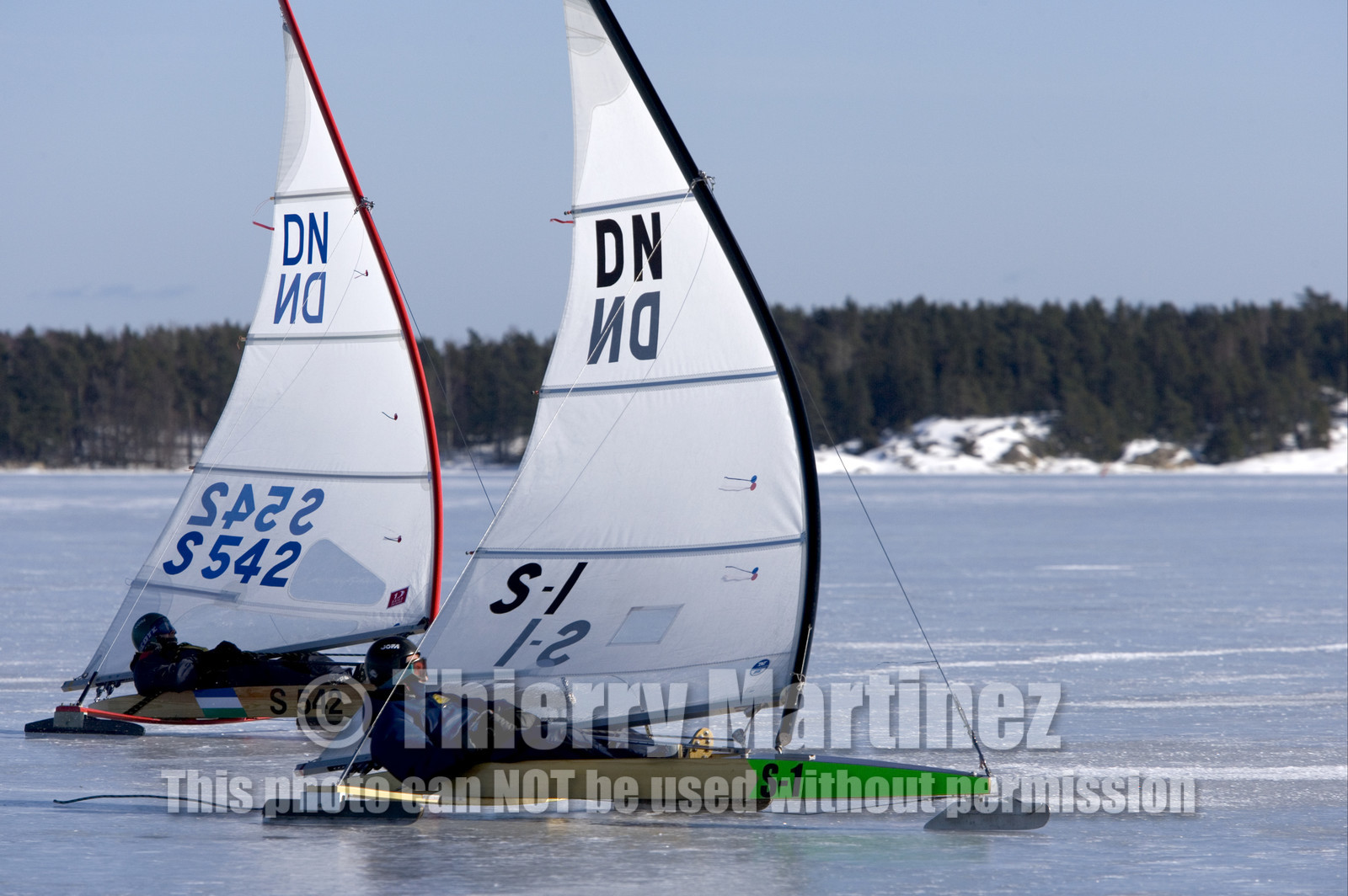 Ice Boats in Stockholm Archipelago - March 2005.