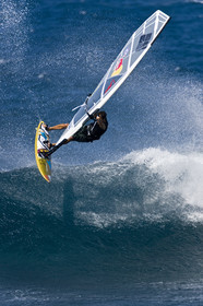 Windsurf in waves at Hookip'a Beach - North Shore Maui - Hawaii.
