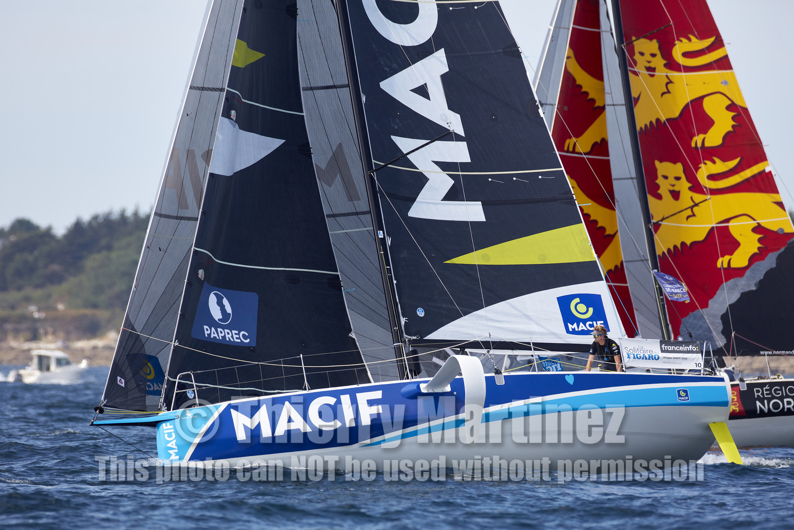 22_33061   © Thierry Martinez.PORT LA FORET, FRANCE. 28 Aout  2022.53éme édition de la Solitaire du Figaro.Départ de la 2éme étape , Port La Forêt   Royan (635NM).