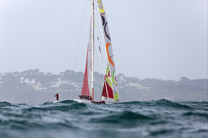 Thomas Coville (FRA) Solo Sailing Round the World Record attempt, Finish .