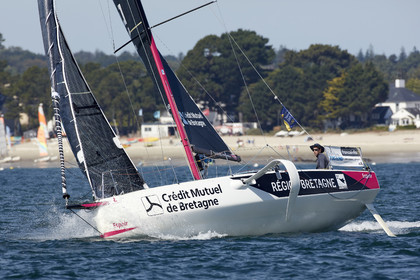 22_32872   © Thierry Martinez.PORT LA FORET, FRANCE. 28 Aout  2022.53éme édition de la Solitaire du Figaro.Départ de la 2éme étape , Port La Forêt   Royan (635NM).