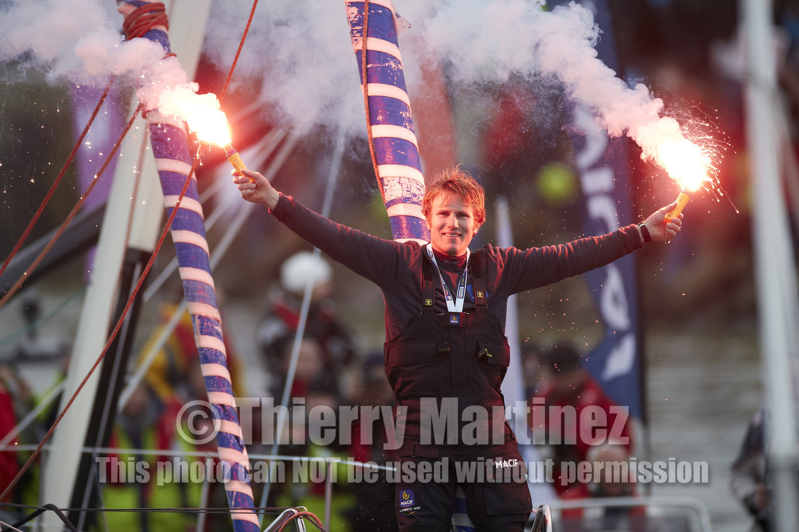 2012 13 VENDEE GLOBE. Winner arrival in Les sables d'Olonne (FRA