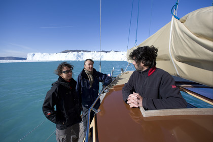 Schooner LA LOUISE sailing on west coast of Greenland.