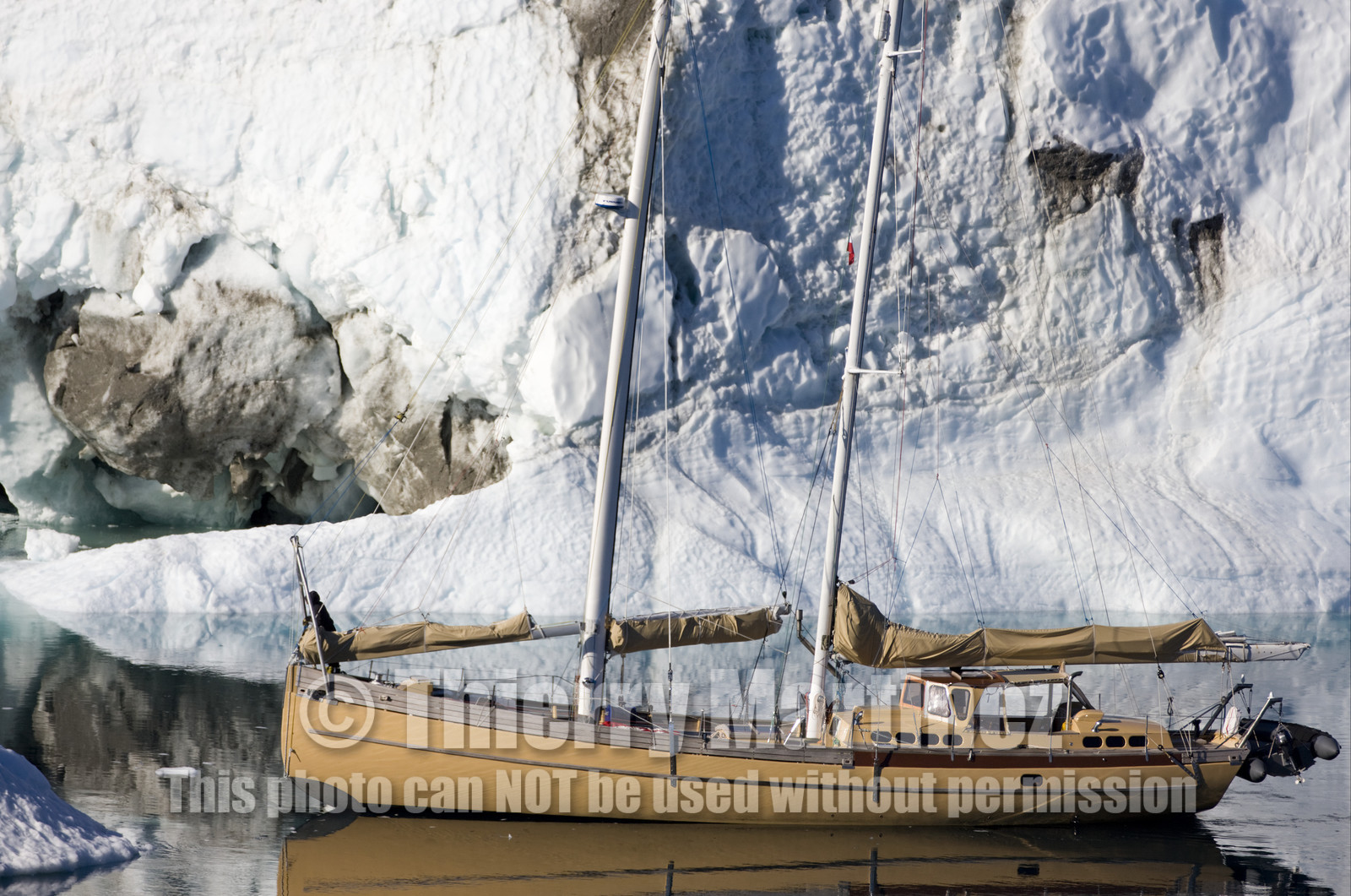 Schooner LA LOUISE sailing on west coast of Greenland.