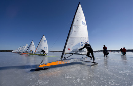 Ice Boats in Stockholm Archipelago - March 2005.
