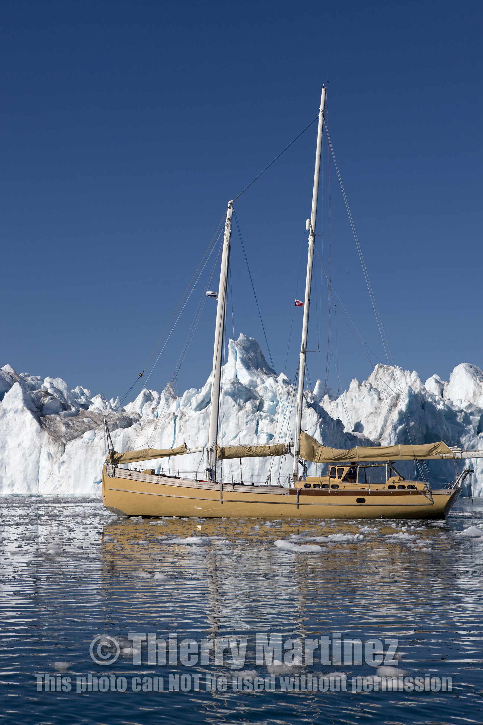 Schooner LA LOUISE sailing on west coast of Greenland.
