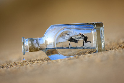 Bouteille sur la plage.