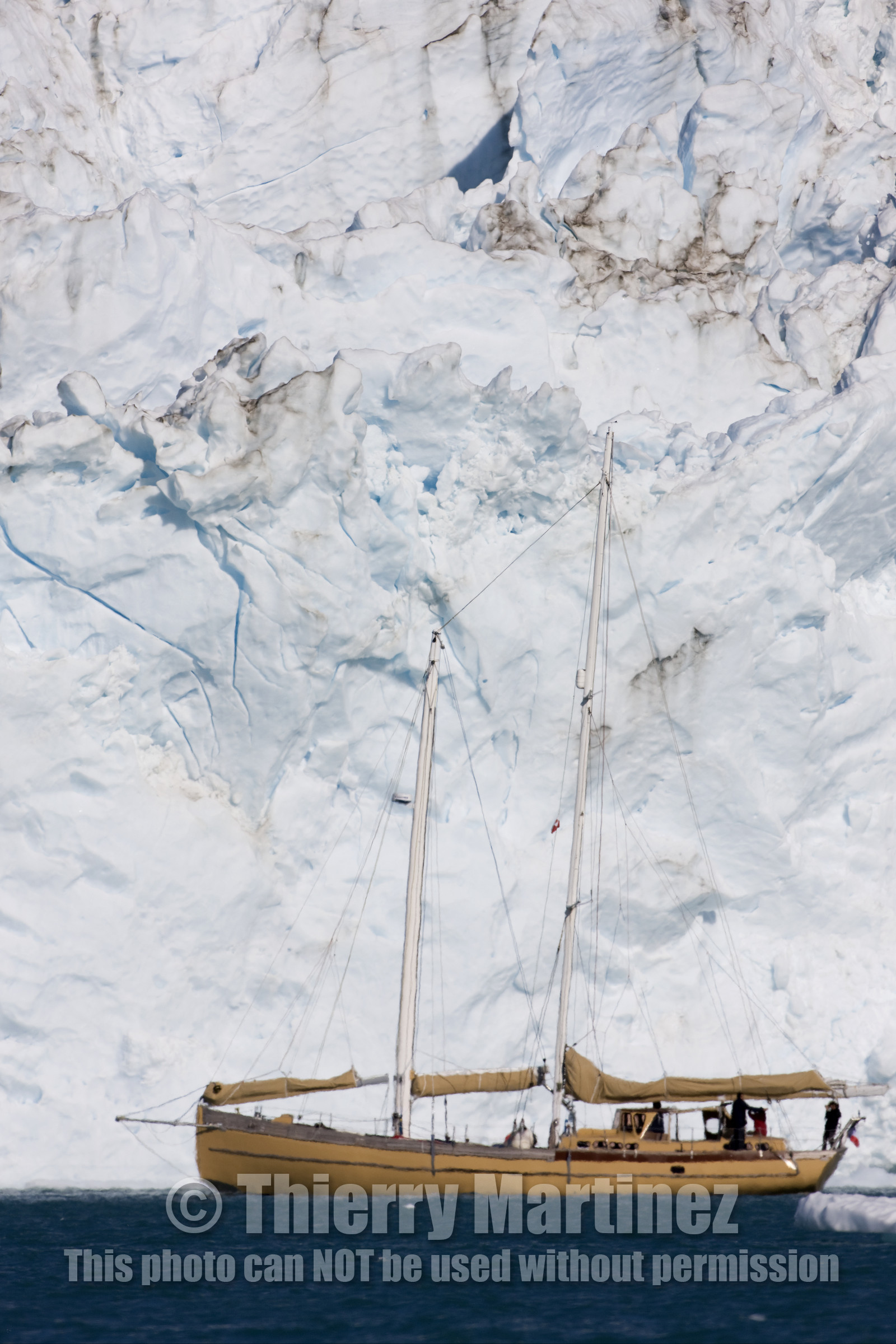 Schooner LA LOUISE sailing on west coast of Greenland.