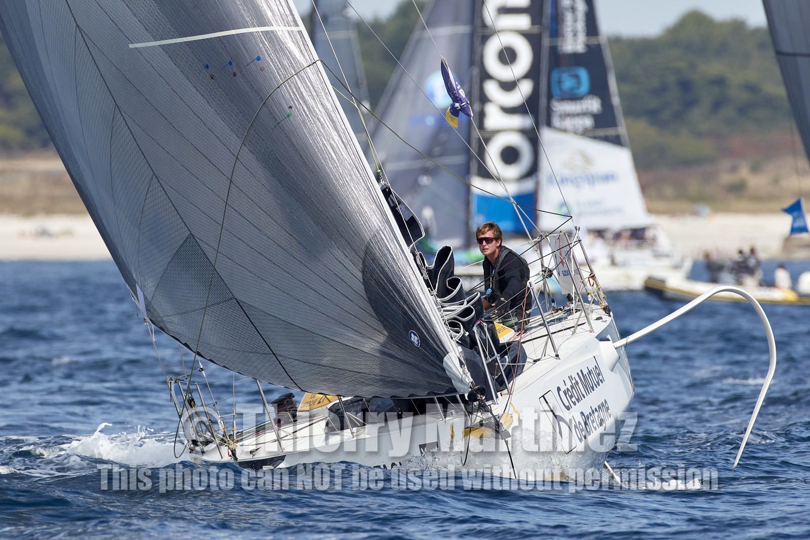 22_33399   © Thierry Martinez.PORT LA FORET, FRANCE. 28 Aout  2022.53éme édition de la Solitaire du Figaro.Départ de la 2éme étape , Port La Forêt   Royan (635NM).