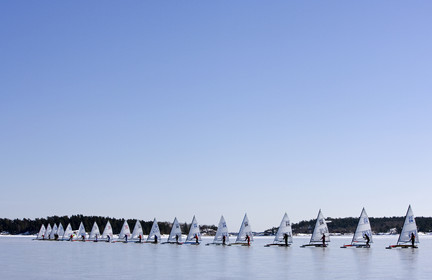 Ice Boats in Stockholm Archipelago - March 2005.