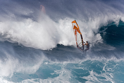 Windsurf in waves at Hookip'a Beach - North Shore Maui - Hawaii.