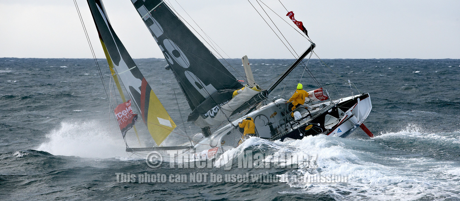 2014 BARCELONA WORLD RACE. Bernard Stamm (SUI) & Jean Le Cam (FRA) on CHEMINEES POUJOULAT