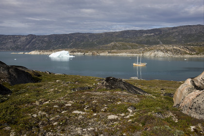 Schooner LA LOUISE sailing on west coast of Greenland.