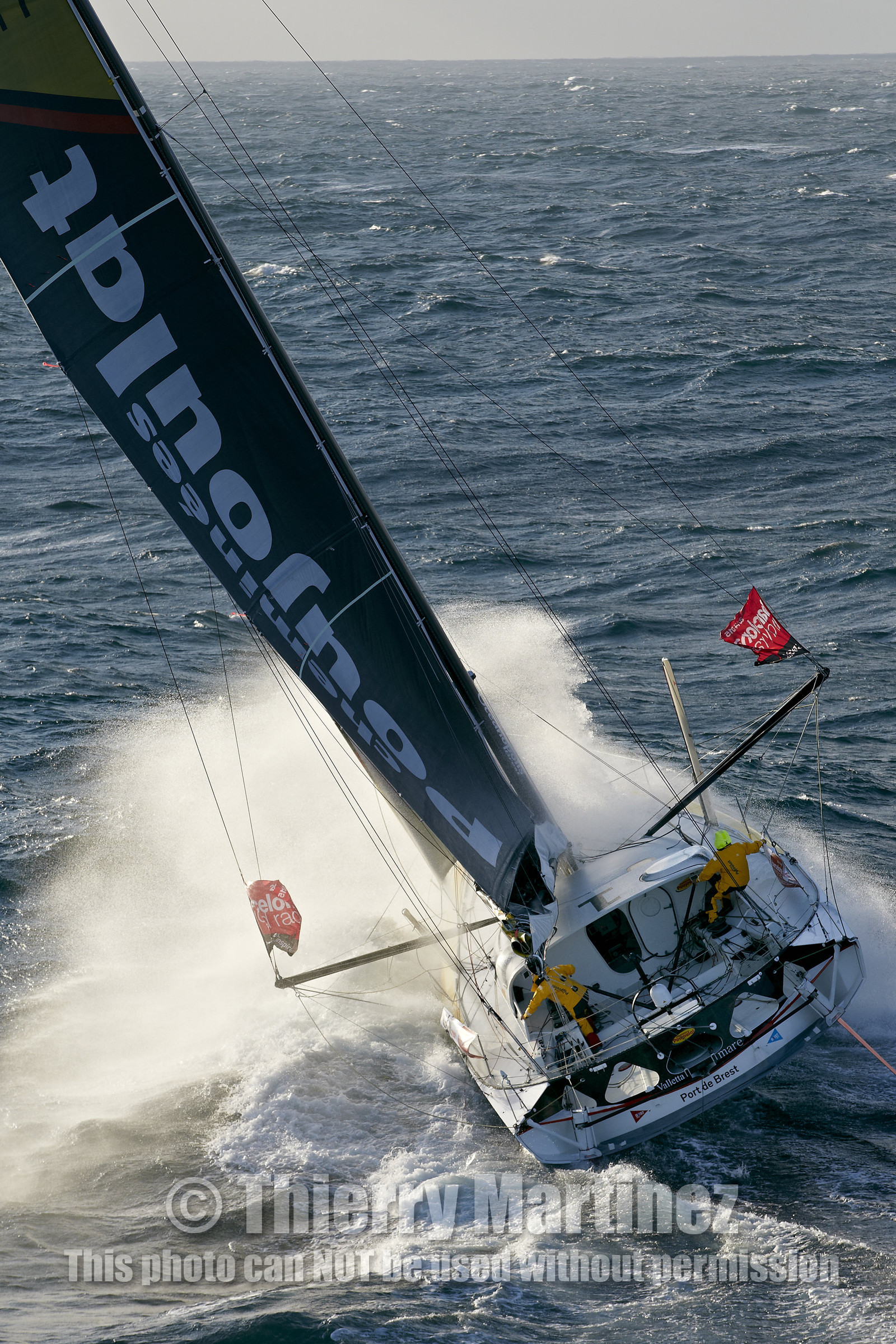 2014 BARCELONA WORLD RACE. Bernard Stamm (SUI) & Jean Le Cam (FRA) on CHEMINEES POUJOULAT