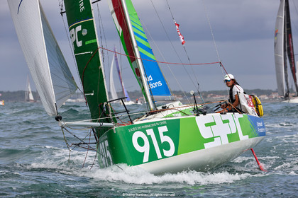 23_21920   © Thierry Martinez. LES SABLES D'OLONNE, 85 - FRANCE 25 septembre 2023.Départ MINI TRANSAT 2023. Départ du Dimanche 24 septembre retardé au Lundi 25 Sept .Les Sables d’Olonne (FRA)    Santa Cruz de la Palma ( Canaries)    St François ( Guadeloupe): 4050 NM.