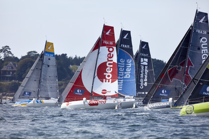 22_32965   © Thierry Martinez.PORT LA FORET, FRANCE. 28 Aout  2022.53éme édition de la Solitaire du Figaro.Départ de la 2éme étape , Port La Forêt   Royan (635NM).