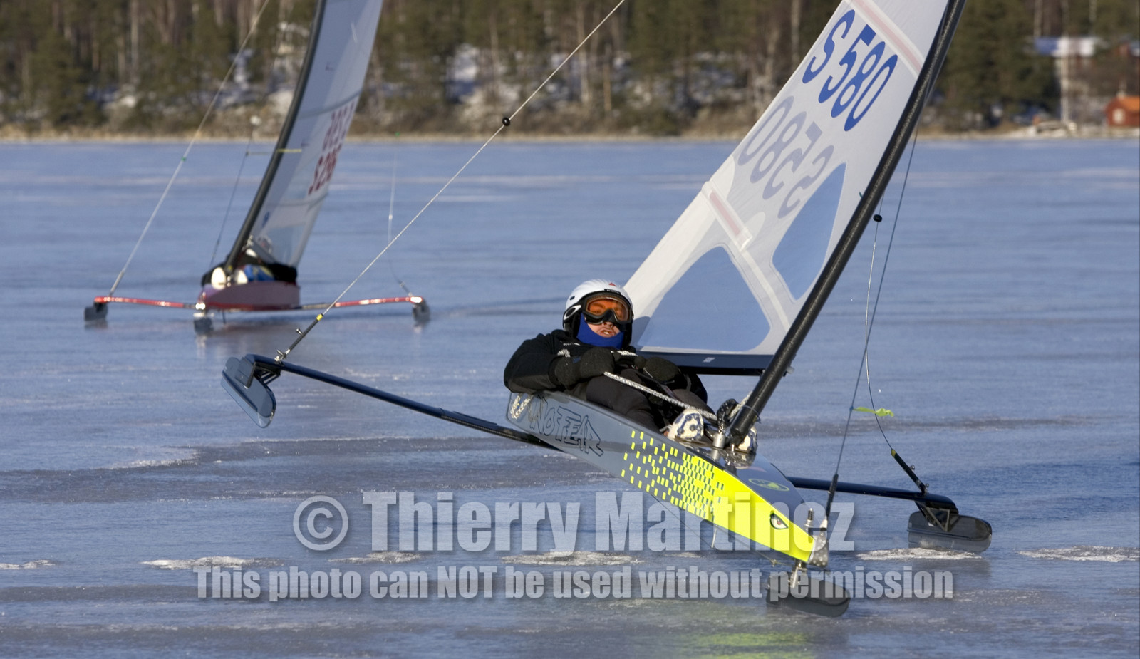 Ice Boats in Stockholm Archipelago - March 2005.