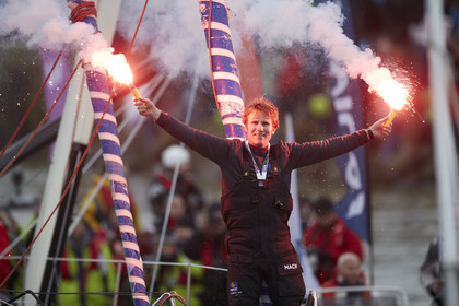2012 13 VENDEE GLOBE. Winner arrival in Les sables d'Olonne (FRA