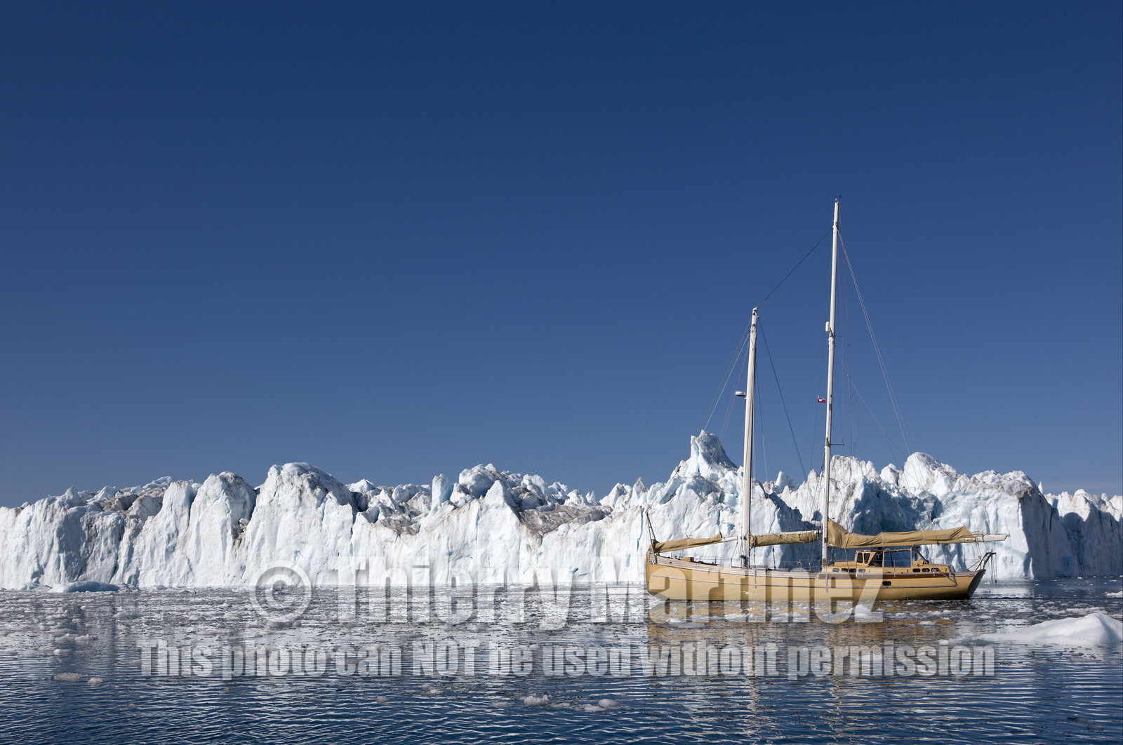 Schooner LA LOUISE sailing on west coast of Greenland.