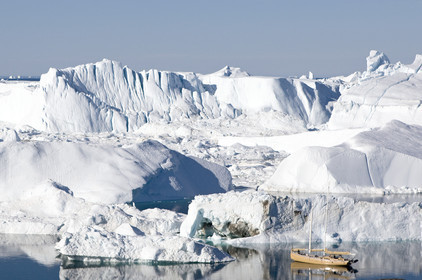 Schooner LA LOUISE sailing on west coast of Greenland.
