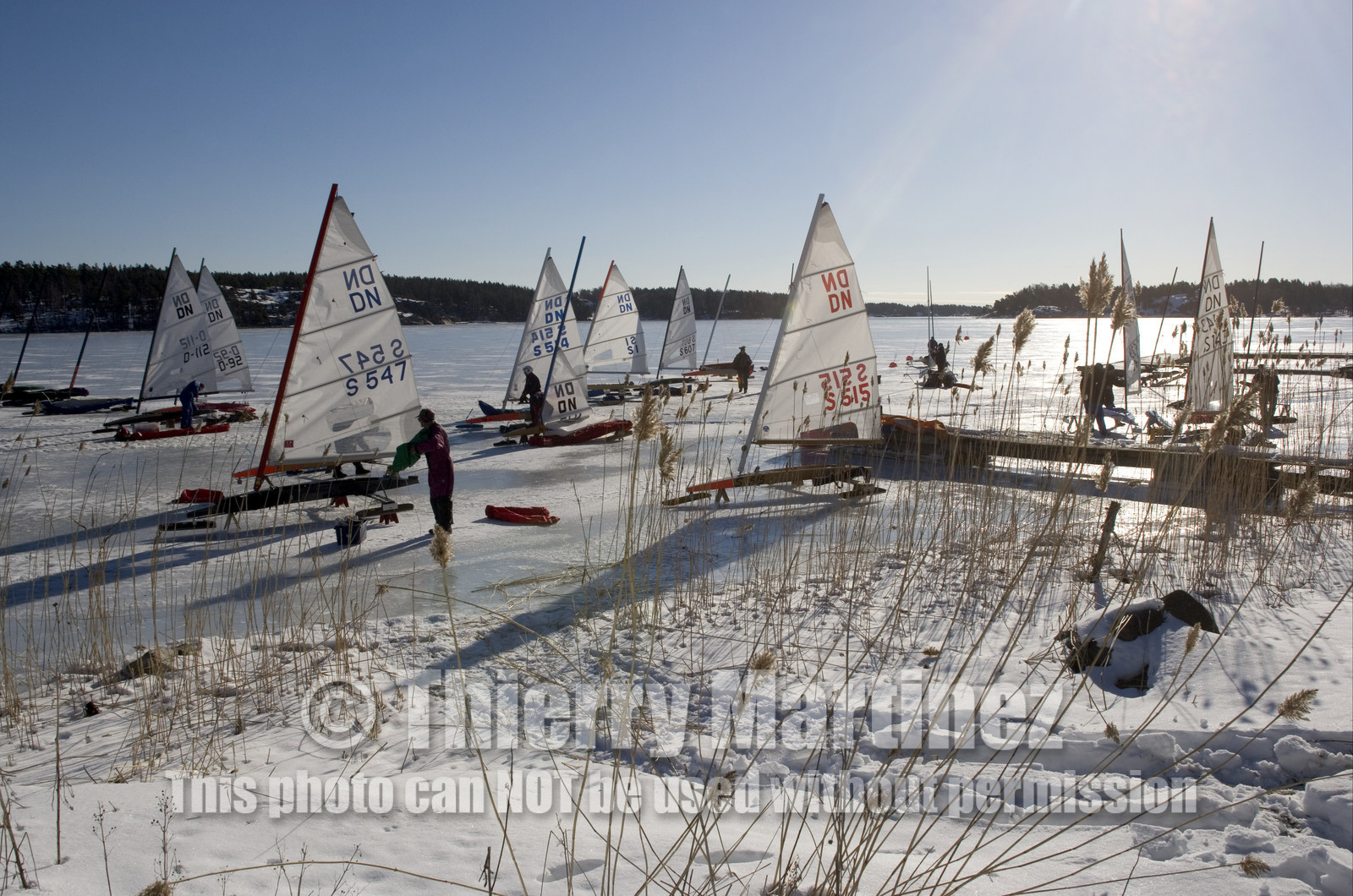 Ice Boats in Stockholm Archipelago - March 2005.