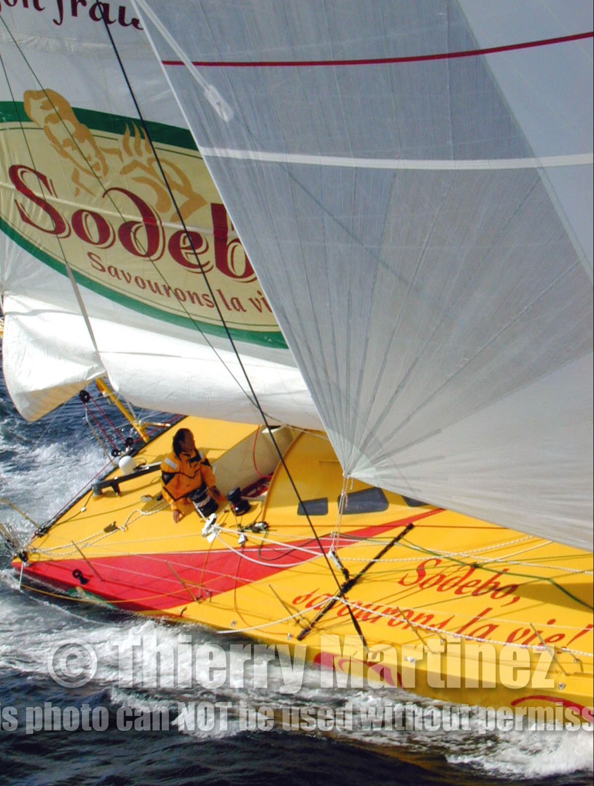©Thierry Martinez   Sea&Co. Open 60' SODEBO , skipper Thomas Coville ( FRA).La Trinite sur Mer ( FRA), 25 mai 2000, entrainement .pour la Transat  EUROPE 1  NEW MAN STAR