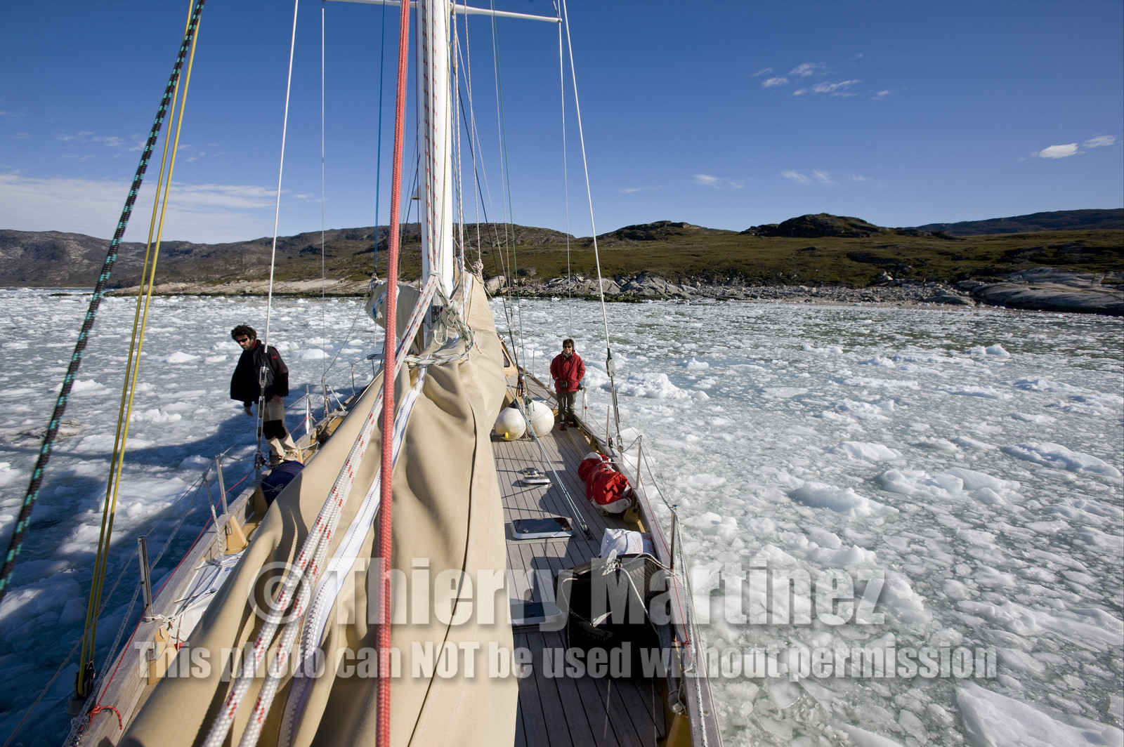 Schooner LA LOUISE sailing on west coast of Greenland.