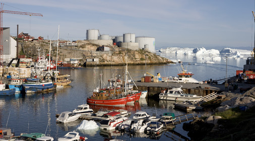 Schooner LA LOUISE sailing on west coast of Greenland.
