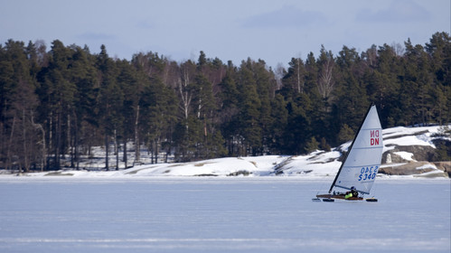 Ice Boats in Stockholm Archipelago - March 2005.