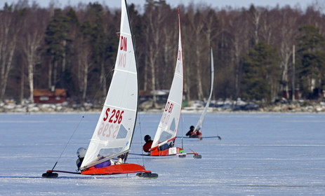 Ice Boats in Stockholm Archipelago - March 2005.