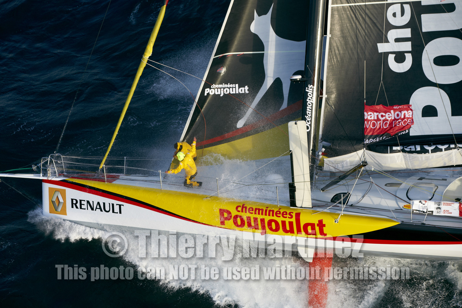 2014 BARCELONA WORLD RACE. Bernard Stamm (SUI) & Jean Le Cam (FRA) on CHEMINEES POUJOULAT