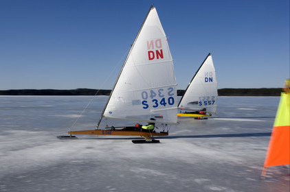 Ice Boats in Stockholm Archipelago - March 2005.